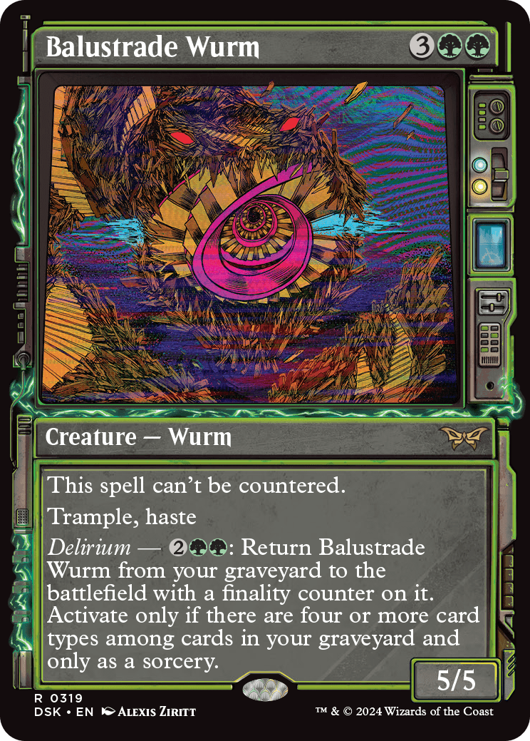 Balustrade Wurm (Variant) - Duskmourn Spoiler