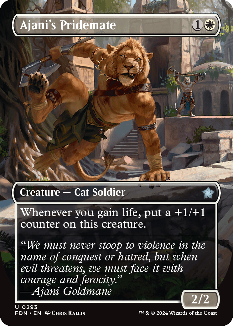 Ajani's Pridemate (Variant) - Foundations Spoiler