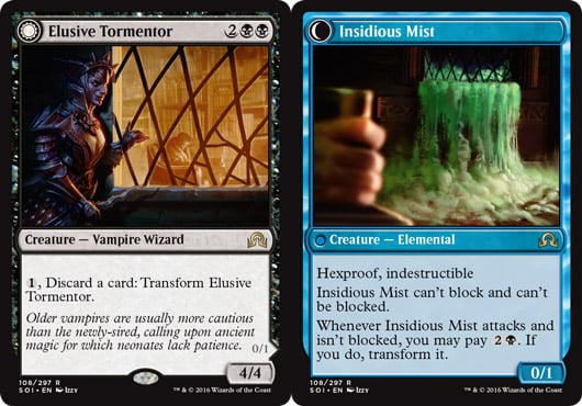 Elusive Tormentor // Insidious Mist from Shadows over Innistrad Spoiler