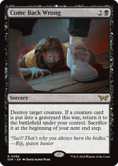 Come Back Wrong - Duskmourn Spoiler